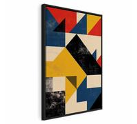 murando - Quadro con Cornice Verticale Nera Forme Retro Bauhaus 60x90 cm 1 Pezzo - Quadri con Cornici Camera da Letto - Canvas Telaio in Legno - Pannelli Decorativi per Pareti - a-H-10066-b-a