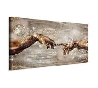 murando - Quadro Creazione Di Adamo Mani Stile Leonardo Da Vinci 80x40 cm 1 Pezzo - Stampa su Tela con Struttura XXL Grande - Quadri Moderni Soggiorno Grandi - Stampe da Parete Moderno l-C-10026-b-a