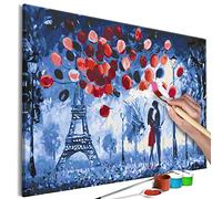 murando - Quadro da Dipingere con i Numeri Adulti Coppia romantica a Parigi Torre Eiffel 50x40 cm Dipinto con Numeri su Tela - Paint by Numbers - Quadri Numerati - Kit Pittura - Regalo n-A-1298-d-a