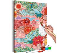 murando - Quadro da Dipingere con i Numeri Adulti Gru Uccello Fiori 40x50 cm Dipinto con Numeri su Tela - Paint by Numbers - Quadri Numerati Bambini Moderni - Kit Pittura - Idee Regalo n-A-1660-d-a