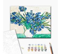 murando - Quadro da Dipingere con i Numeri Adulti Iris Floreale 50x40 cm | Kit Pittura, Dipinto con Numeri, Tela Strutturata, Paint by Numbers, Quadri Numerati Bambini, Idea Regalo, Produzione Europea
