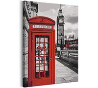 murando - Quadro da Dipingere con i Numeri Adulti London Londra Cabina telefonica 40x50 cm Dipinto con Numeri su Tela - Paint by Numbers - Quadri Numerati Bambini - Kit Pittura - Regalo n-A-0721-d-a