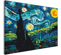 murando - Quadro da Dipingere con i Numeri Adulti Notte stellata Van Gogh 50x40 cm Dipinto con Numeri su Tela - Paint by Numbers - Quadri Numerati Bambini - Kit Pittura - Regalo n-A-1042-d-a