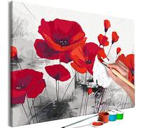 murando - Quadro da Dipingere con i Numeri Adulti Papaveri rossi Fiori Natura 50x40 cm DIY Dipinto con Numeri su Tela - Paint by Numbers - Quadri Numerati Bambini - Kit Pittura - Regalo b-A-10405-d-a