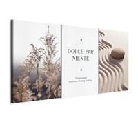 murando - Quadro Fiori e Spiaggia Dolce Far Niente 60x30 cm 3 Pezzi - Quadri Moderni per Camera da Letto - Pannelli Decorativi per Pareti - Decorazioni - Stampa su Tela Strutturata b-C-10478-b-a
