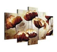 murando Quadro Fiori Papaveri 200x100 cm 5 pezzi Stampa su tela in TNT XXL moderno - Quadri Moderni Componibili Camera da Letto Matrimoniale - Arte Decorazione da parete - come dipinto b-B-0339-b-m