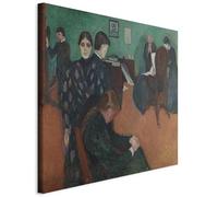 murando - Quadro Fonoassorbente Munch Morte Nella Stanza Del Malato 80x80 cm 1 Pezzo - Canvas con Struttura - Quadri Acustici Grandi - Pannelli Fonoassorbenti Decorativi per Soggiorno l-G-10556-b-a