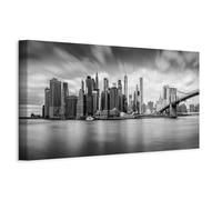 murando - Quadro Fonoassorbente Ponte sul Fiume - Grigio 150x50 cm 1 Pezzo - Canvas - Quadri Acustici XXL Grandi - Pannelli Fonoassorbenti Decorativi - Decorazione da Parete Soggiorno - d-B-0154-b-a
