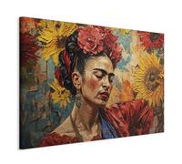 murando - Quadro Frida Kahlo 120x80 cm 1 Pezzo Stampa su Tela Quadri Moderni Murale Arte Moderno Grafica Decorazioni da Parete Pittura Immagini Decori Girasoli Fiori Natura h-H-10050-b-a