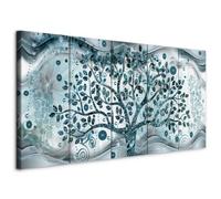 murando - Quadro Gustav Klimt 100x40 cm 5 Pezzi - Stampa su Tela Canvas con Struttura - Quadri Componibili Moderni Soggiorno Grandi - Murale Arte Decorazioni da Parete Decori - Alberi l-C-0005-b-o