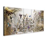 murando - Quadro Gustav Klimt 100x40 cm 5 Pezzi - Stampa su Tela Canvas con Struttura - Quadri Componibili Moderni Soggiorno Grandi - Murale Arte Decorazioni da Parete Decori - Alberi l-C-0008-b-n
