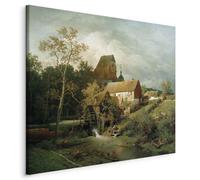 murando - Quadro in Rilievo Acrilico Andreas Achenbach Mulino sull’Erft 100x70 cm 1 Pezzo - Quadri Moderni per Soggiorno - Stampe da Parete - Dipinta a Mano Riproduzione Famosi l-F-11450-b-a