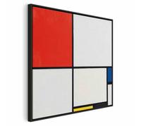 murando - Quadro in Rilievo Acrilico Piet Mondrian Composizione III Con Rosso Blu Giallo e Nero 40x40 cm 1 Pezzo Stampa su Tela con Struttura - Effetto Dipinto - Quadri Moderni l-G-10340-b-a