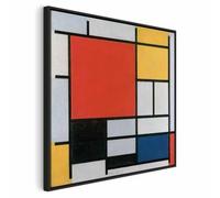 murando - Quadro in Rilievo Acrilico Piet Mondrian Composizione In Rosso Giallo Blu e Nero 40x40 cm 1 Pezzo Stampa su Tela con Struttura - Effetto Dipinto - Quadri Moderni Cameretta - l-G-10338-b-a