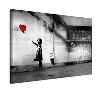 murando - Quadro in Rilievo Banksy Bambina con Palloncino 120x80 cm 1 Pezzo su Tela Grande - Quadri Moderni Soggiorno - Stampe da Parete Moderno - Stampa Artistica Dipinta a Mano i-C-0113-b-a