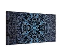 murando - Quadro in Rilievo Mandala Orientale Blu 120x40 cm 1 Pezzo su Tela Strutturata XXL Grande - Quadri Moderni Soggiorno - Stampe da Parete Moderno - Stampa Artistica Dipinta a Mano f-A-0672-b-d