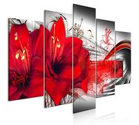 murando Quadro in Vetro Acrilico da Esterno Fiori 5 Pezzi - Quadri Moderni per Bagno e Cucina - Pannelli Decorativi Elastico per Esterni e Soggiorno - Decorazione da parete Giglio Astratto