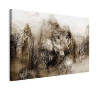 murando Quadro Lupo 120x80 cm 1 Pezzo - Stampa su Tela in TNT Tessuta XXL Grande - Quadri Moderni Soggiorno Grandi - Stampe da Parete Murale Arte Moderno Pittura - Montagna Paesaggio brun g-A-0140-b-c