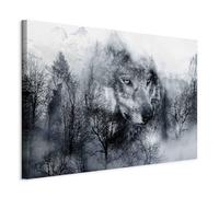 murando Quadro Lupo 120x80 cm 1 Pezzo - Stampa su Tela in TNT Tessuta XXL Grande - Quadri Moderni Soggiorno Grandi - Stampe da Parete Murale Arte Moderno Pittura - Montagna Paesaggio blu g-A-0140-b-b