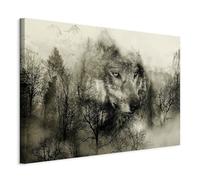 murando Quadro Lupo 90x60 cm 1 Pezzo - Stampa su Tela in TNT Tessuta XXL Grande - Quadri Moderni Soggiorno Grandi - Stampe da Parete Murale Arte Moderno Pittura - Montagna Paesaggio g-A-0140-b-d