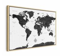 murando - Quadro Mappamondo 120x80 cm 1 Pezzo - Stampa su Tela Strutturata XXL Grande - Quadri Moderni Soggiorno Grandi - Stampe da Parete Murale Arte Moderno Pittura - k-A-0423-b-a