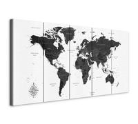 murando - Quadro Mappamondo 150x60 cm 5 Pezzi Stampa su tela XXL Immagini Moderni Murale Fotografia Grafica Decorazione da parete Quadri Componibili Mappa del mondo Continente