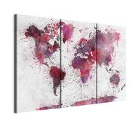 murando Quadro Mappamondo colorato 90x60 cm 3 pezzi Stampa su tela in TNT XXL Immagini moderni Murale Fotografia Grafica Decorazione da parete Astratto k-B-0060-b-e