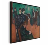 murando - Quadro Materico Munch Morte Nella Stanza Del Malato 60x60 cm 1 Pezzo Stampa su Tela con Struttura - Effetto Dipinto - Quadri Moderni Camera da Letto - Decorazioni da Parete l-G-10556-b-a