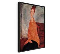 murando - Quadro Moderno con Cornice Nera, Amedeo Modigliani, 60x90 cm | Chiodi Inclusi, 1 Pezzo, Quadri Moderni, Soggiorno, Telaio in Legno, Maglione Giallo, Produzione Europea