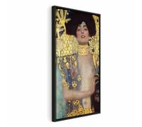 murando - Quadro Moderno con Cornice Nera, Gustav Klimt, 70x140 cm | Chiodi Inclusi, 1 Pezzo, Quadri Moderni, Soggiorno, Telaio in Legno, Giuditta, Resistenti Allo Sbiadimento