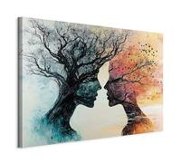 murando - Quadro Moderno Cornice Naturale, Amore Silhouette, 120x80 cm | Chiodi Inclusi, 1 Pezzo, Quadri Moderni, Soggiorno, Telaio in Legno, Resistenti Allo Sbiadimento, Produzione Europea