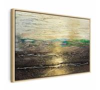 murando - Quadro Moderno Cornice Nera, Effetto Oro Chic, 120x80 cm | Chiodi Inclusi, 1 Pezzo, Quadri Moderni, Soggiorno, Telaio in Legno, Elegante, Produzione Europea