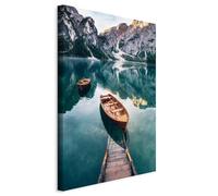 murando - Quadro Moderno per Camera da Letto, Barca Sul Lago Alpino 20x30cm | Chiodi Inclusi, 1 Pezzo, Stampa su Tela, Murale Arte, Resistenti Allo Sbiadimento, Produzione Europea