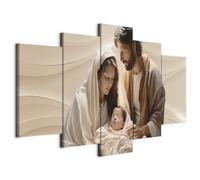 murando - Quadro Nascita Di Gesù 225x112 cm 5 Pezzi - Stampa su Tela Strutturata XXL Grande - Quadri Moderni Componibili Camera da Letto Matrimoniale - Stampe da Parete Arte n-C-10037-b-a