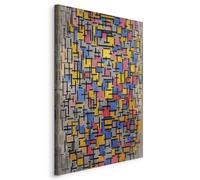 murando - Quadro Piet Mondrian 80x120 cm 1 Pezzo Stampa su Tela Strutturata XXL Quadri Moderni Murale Arte Moderno Grafica Decorazioni da Parete Pittura Immagini Decori Composizione l-G-10354-b-a