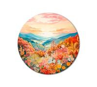 murando - Quadro Rotondo 80x80 cm 1 Pezzo Stampa su Tela Strutturata XL Immagini moderni Murale Soggiorno Grafica Decorazione da parete Foto murale prato montagne natura alba c-H-10005-bc-a