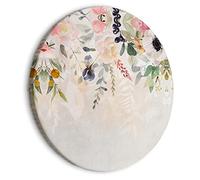 murando Quadro Rotondo Fiore 80x80 cm 1 Pezzo Stampa su Tela Strutturata XL Immagini moderni Murale Fotografia Decorazione da parete Natur Botanica Motivo vegetale Foglie colorato b-C-0934-bc-a