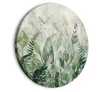 murando - Quadro Rotondo Moderno per Camera da Letto, Foglie, 60x60 cm | Chiodi Inclusi, 1 Pezzo, Murale Arte, Stampe da Parete, Resistenti Allo Sbiadimento, Produzione Europea