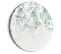 murando - Quadro Rotondo Moderno per Camera da Letto, Foglie, 60x60 cm | Chiodi Inclusi, 1 Pezzo, Pannelli Decorativi per Pareti, Decorazione da Parete, Resistenti Allo Sbiadimento