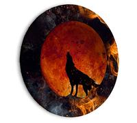 murando - Quadro Rotondo Moderno per Camera da Letto, Lupo, 60x60 cm | Chiodi Inclusi, 1 Pezzo, Murale Arte, Stampe da Parete, Resistenti Allo Sbiadimento, Produzione Europea
