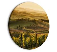 murando Quadro Rotondo Paesaggio Toscana 40x40 cm 1 Pezzo Stampa su Tela con Struttura Immagini moderni Murale Fotografia Grafica Decorazione da parete Montagne Alberi Natur Panorama c-B-10043-bc-a