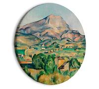 murando Quadro Rotondo Paul Cézanne 80x80 cm 1 Pezzo Stampa su Tela Strutturata XL Immagini moderni Murale Grafica Decorazione da parete Montagna del Santo Victoria Paesaggio Natura l-G-10024-bc-a