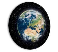 murando - Quadro Rotondo Pianeta Terra 60x60 cm 1 Pezzo Canvas Strutturata Immagini moderne Murale Fotografia Opera d'arte Decorazione murale con pianeti e sistema solare b-B-10349-bc-a