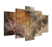 murando - Quadro Rugiada 200x100 cm 5 Pezzi - Stampa su Tela Canvas con Struttura - Quadri Componibili Moderni Soggiorno Grandi - Murale Arte Decorazioni da Parete Decori - Delicato b-C-10158-b-a