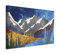 murando Quadro Stile Nordico 90x60 cm 1 pezzo Stampa su tela XXL Immagini moderni Murale Fotografia Grafica Decorazione da parete Montagne Natura Paesaggio Foresta Marmo Astratto b-C-10296-b-a