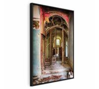 murando - Quadro Verticale con Cornice Nera Ingresso Misterioso Casa Abbandonata 60x90 cm - Quadri Moderni per Soggiorno Grandi - Pannelli Decorativi per Pareti - Stampa su Tela d-B-10064-b-a