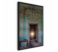 murando - Quadro Verticale con Cornice Nera Sala Abbandonata Palazzo 60x90 cm - Quadri Moderni per Soggiorno Grandi - Pannelli Decorativi per Pareti - Telaio in Legno - Stampa su Tela d-B-10068-b-a