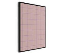 murando - Quadro Verticale in Rilievo Acrilico Pattern Griglia Rosa 80x120 cm su Tela Strutturata - Quadri Moderni Soggiorno - Stampe da Parete Moderno - Stampa Artistica Dipinta a Mano f-A-10211-b-a