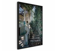 murando - Quadro Verticale in Rilievo Acrilico Scala in Pietra con Edera 80x120 cm su Tela Strutturata XXL Grande - Quadri Moderni Soggiorno - Stampe da Parete Moderno - Dipinta a Mano d-B-10067-b-a