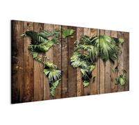 murando Quadro World map 120x60 cm 3 pezzi Stampa su tela XXL Immagini moderni Murale Fotografia Grafica Decorazione da parete Giungla Legno k-C-0110-b-e